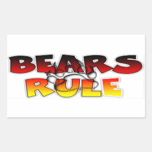 Pegatina Rectangular Regla de Osos Orgullosos del Oso