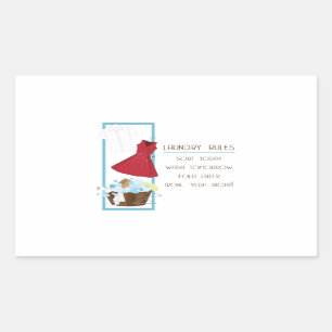 Pegatina Rectangular Reglas de lavandería