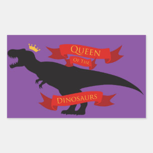 Pegatina Rectangular Reina de los dinosaurios