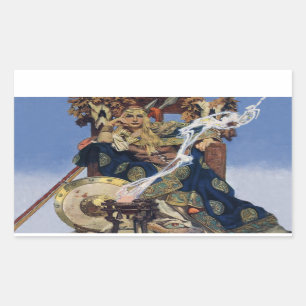 Pegatina Rectangular Reina Maeve Princesa Guerrera Arte Fantástico