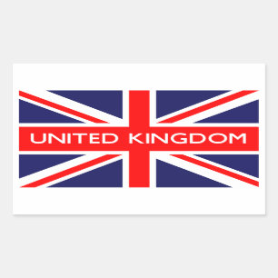 Pegatina Rectangular Reino Unido En Bandera Británica
