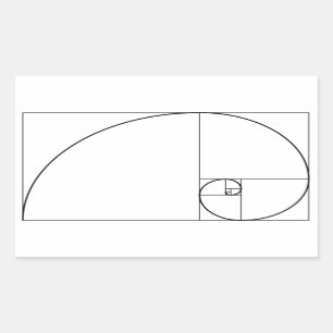 Pegatina Rectangular Relación de oro espiral fibonacci