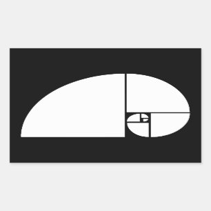 Pegatina Rectangular Relación dorada, espiral fibonacci