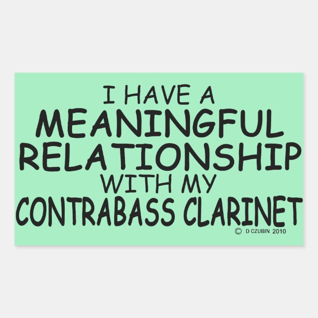 Pegatina Rectangular Relación significativa Contrabass Clarinet Rectan (Anverso)
