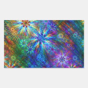 Pegatina Rectangular Reloj de primavera fractal
