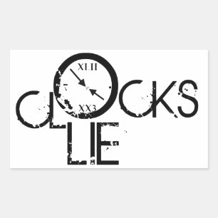 Pegatina Rectangular Relojes Mienten – Declaración de Filosofía del Tie
