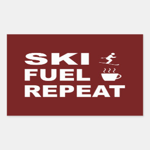 Pegatina Rectangular Repetición de combustible para esquí