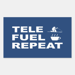 Pegatina Rectangular Repetir combustible tele
