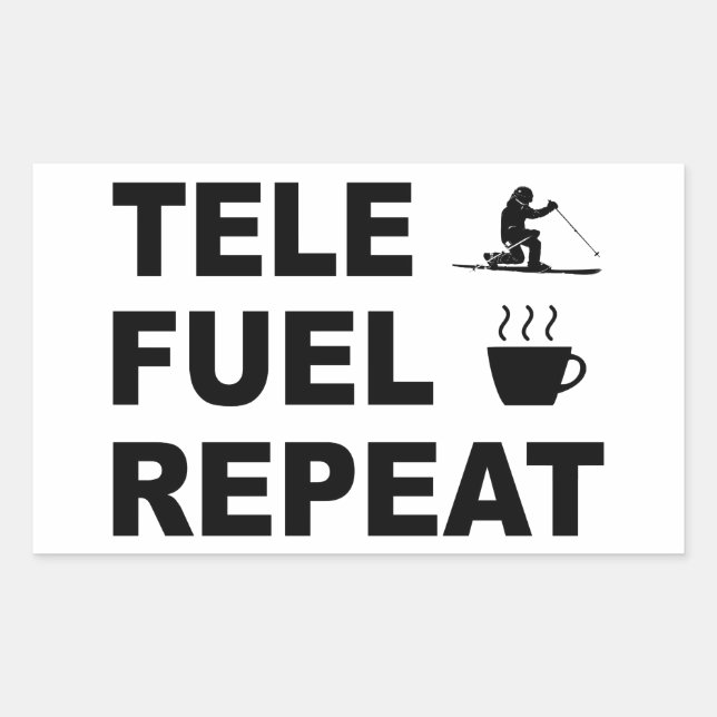 Pegatina Rectangular Repetir combustible tele (Anverso)