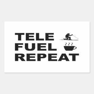 Pegatina Rectangular Repetir combustible tele