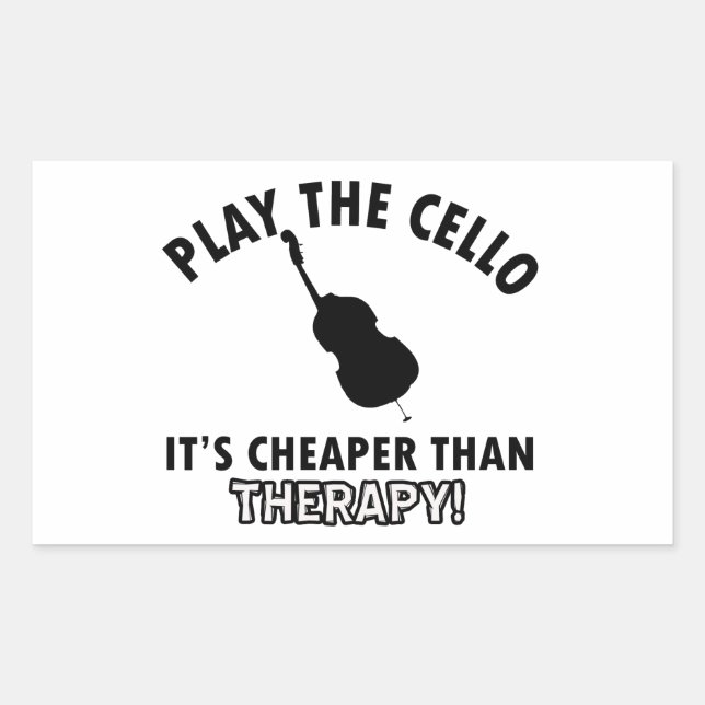 Pegatina Rectangular Reproducir el violonchelo (Anverso)