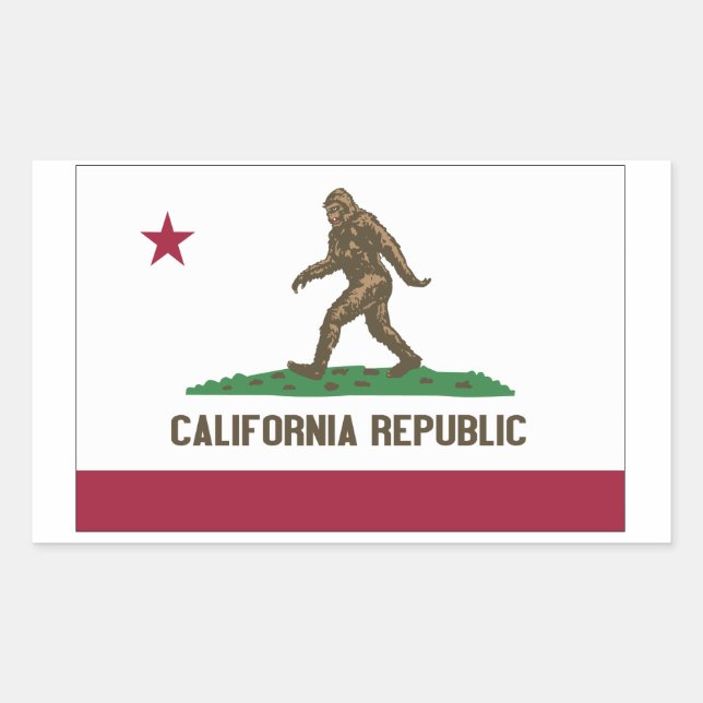 Pegatina Rectangular República California (Anverso)