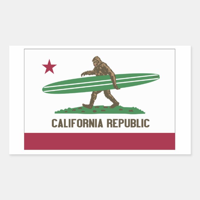 Pegatina Rectangular República California (Anverso)