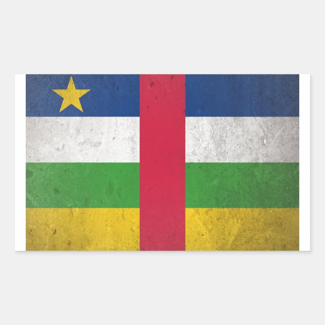 Pegatina Rectangular República Centroafricana (Anverso)