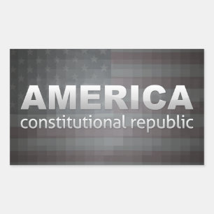 Pegatina Rectangular República Constitucional