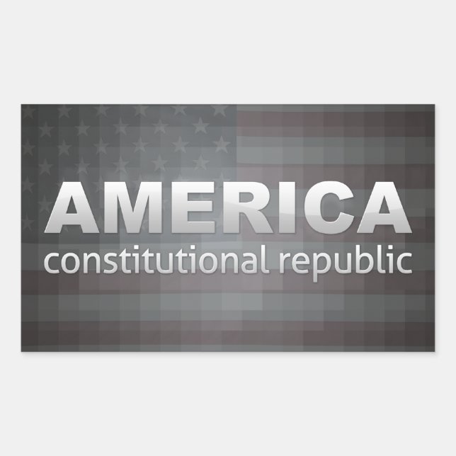Pegatina Rectangular República Constitucional (Anverso)