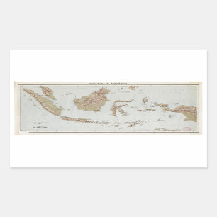 Pegatina Rectangular República del mapa de Indonesia (1957)