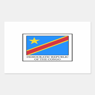 Pegatina Rectangular República Democrática del Congo
