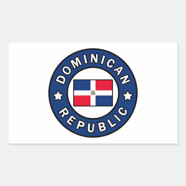 Pegatina Rectangular República Dominicana (Anverso)