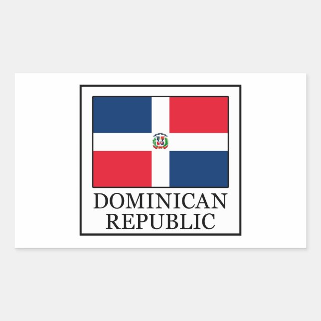 Pegatina Rectangular República Dominicana (Anverso)