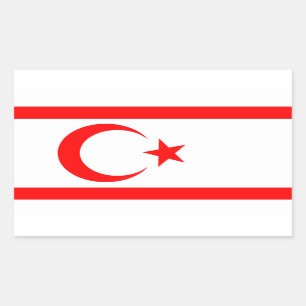 Pegatina Rectangular República Turca de Chipre Septentrional