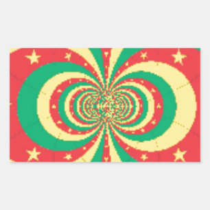 Pegatina Rectangular République du Cameroun, estrella de cinco puntas