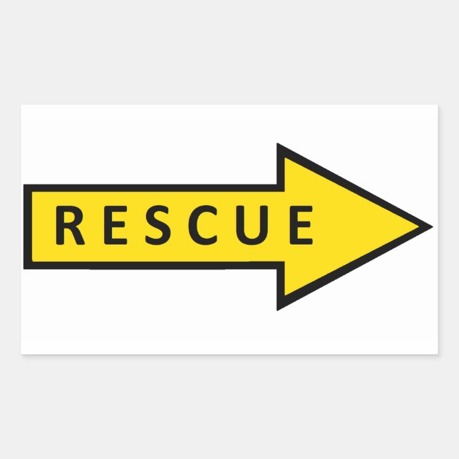 Pegatina Rectangular Rescate R (Anverso)