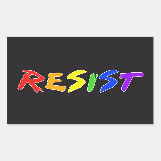 Pegatina Rectangular ¡Resistid! (Anverso)