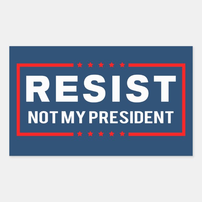Pegatina Rectangular Resistir a Trump, no a mi presidente (Anverso)