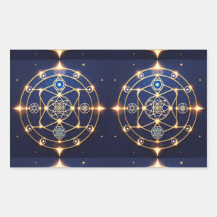 Pegatina Rectangular Resplandor Divino – 5: Energía Universal Iluminada