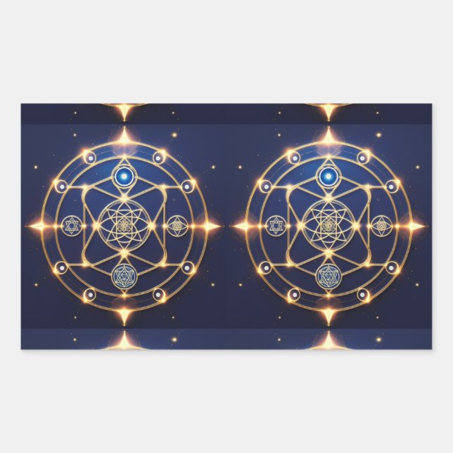 Pegatina Rectangular Resplandor Divino – 5: Energía Universal Iluminada (Anverso)