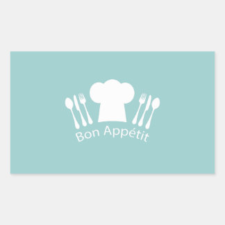 Pegatina Rectangular Restaurante o cocina de Chef francés Bon Appetit