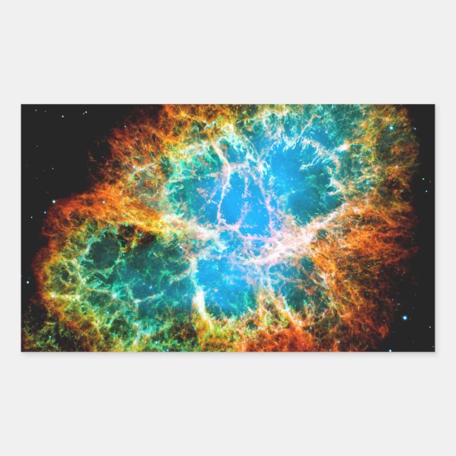 Pegatina Rectangular Restos de supernova de la nebulosa del Cangrejo fo (Anverso)