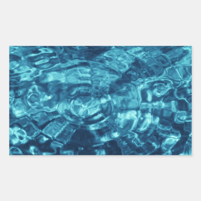 Pegatina Rectangular Resumen azul (Anverso)