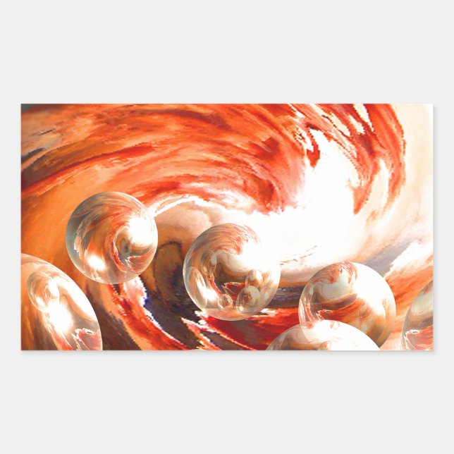 Pegatina Rectangular Resumen contemporáneo (Anverso)