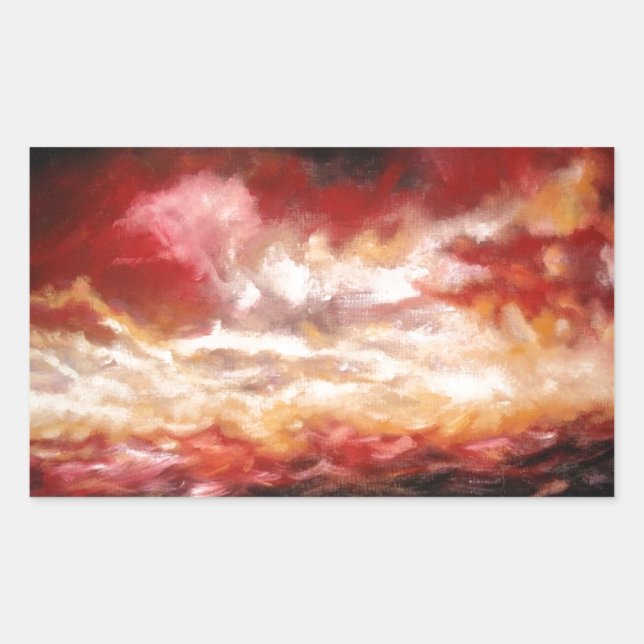 Pegatina Rectangular Resumen de arte (Anverso)