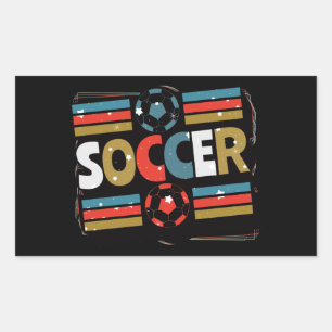 Pegatina Rectangular Resumen de fútbol de arte de palabras - Minimalist