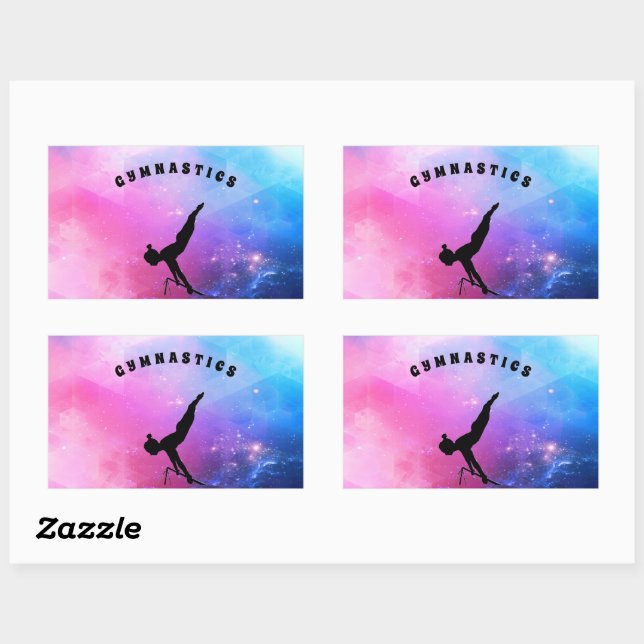 Pegatina Rectangular Resumen de gimnasia (Hoja)