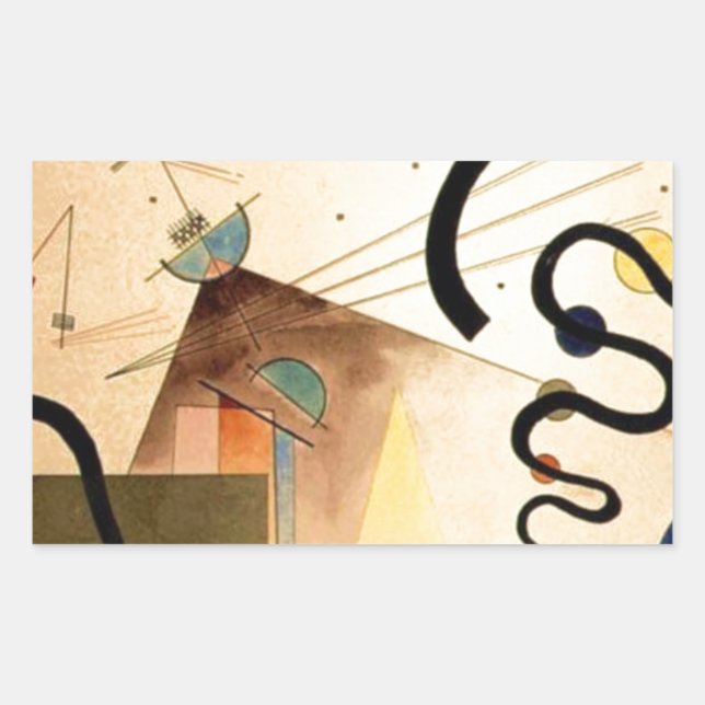 Pegatina Rectangular Resumen de Kandinsky (Anverso)
