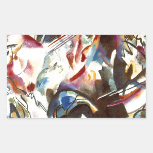 Pegatina Rectangular Resumen de Kandinsky Composición VI