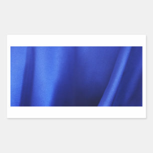 Pegatina Rectangular Resumen de la tela de seda azul que fluye