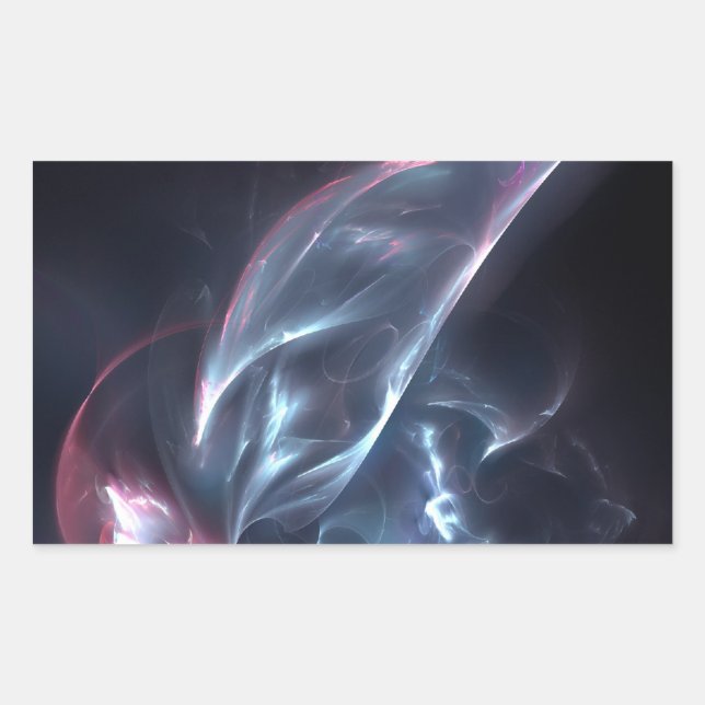 Pegatina Rectangular Resumen de nebulosa azul y púrpura (Anverso)