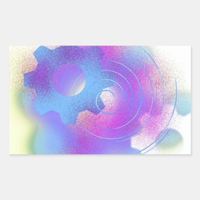 Pegatina Rectangular Resumen Radical Up (Anverso)