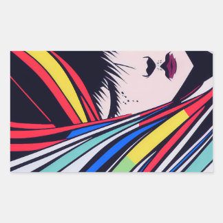 Pegatina Rectangular Retrato animado