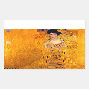 Pegatina Rectangular Retrato de Gustav Klimt de Adele Bloch Bauer