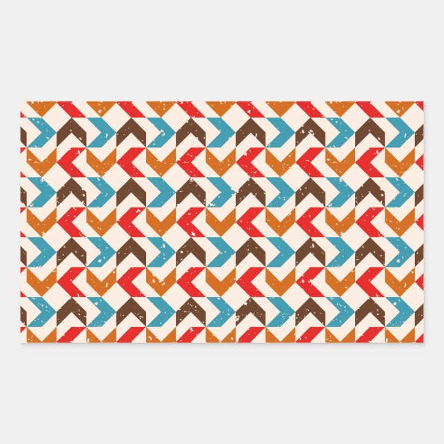 Pegatina Rectangular Retro (Anverso)