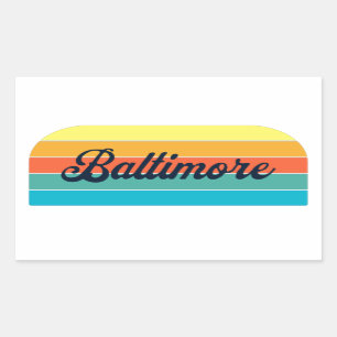 Pegatina Rectangular Retro Baltimore
