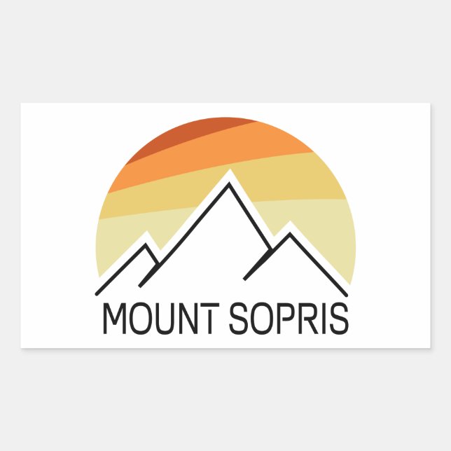 Pegatina Rectangular Retro de Monte Sopris (Anverso)