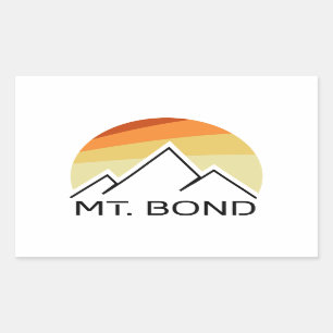 Pegatina Rectangular Retro de Mount Bond New Hampshire