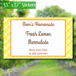 Pegatina Rectangular Retro editable de cheques de agujeros amarillos